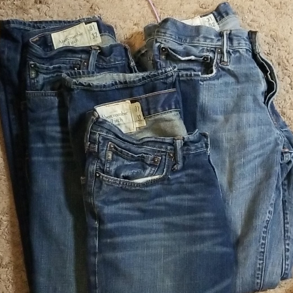Lot Of 3 Pairs Abercrombie & Fitch Jeans 31 X 32